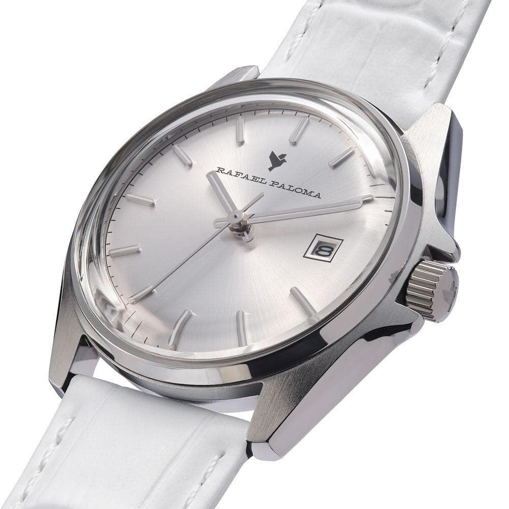 RAFAEL PALOMA OROLOGIO BILBAO + CINTURINO BIANCO in Cinturini Alba Gioielli - Casoria, commercioVirtuoso.it