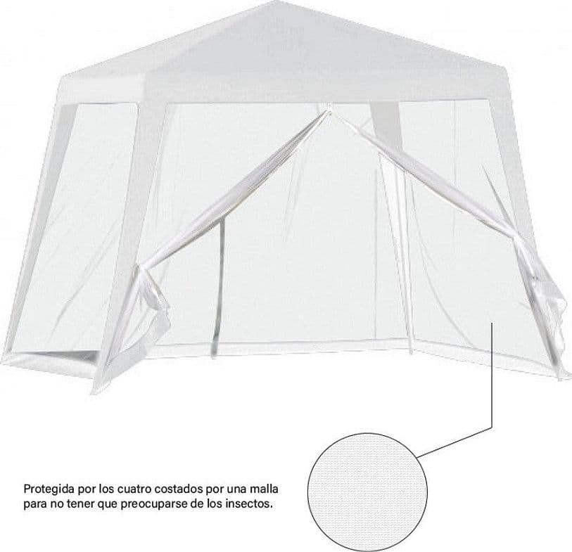 GAZEBO TENDA DA GIARDINO RESISTENTE REMOVIBILE 2.5X2.4X3MT BIANCO CON ZANZARIERA 222708 in Gazebo Trade Shop italia - Napoli, commercioVirtuoso.it