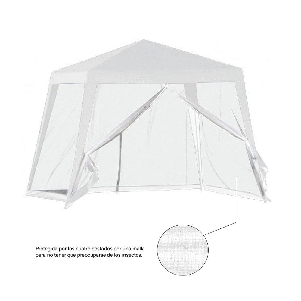 GAZEBO TENDA DA GIARDINO RESISTENTE REMOVIBILE 2.5X2.4X3MT BIANCO CON ZANZARIERA 222708 in Gazebo Trade Shop italia - Napoli, commercioVirtuoso.it