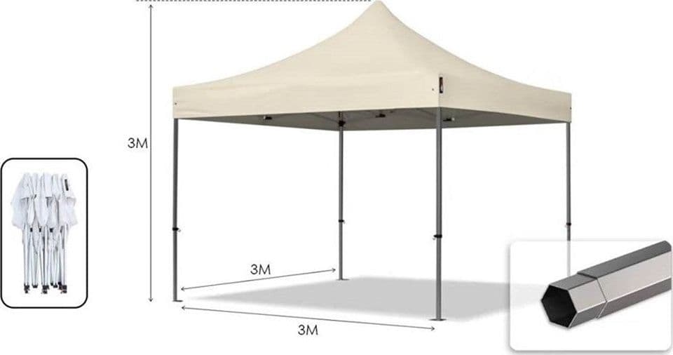 GAZEBO PIEGHEVOLE GIARDINO 3X3X3MT TENDA TELO BEIGE PADIGLIONE MERCATI SAGRE 222713 in Tende per eventi e tendoni Trade Shop italia - Napoli, commercioVirtuoso.it