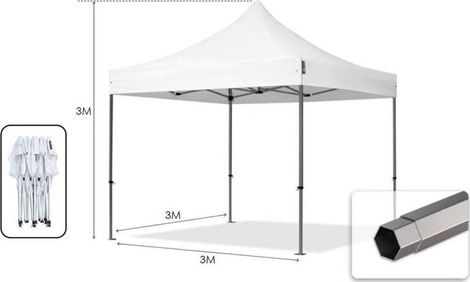 GAZEBO PIEGHEVOLE GIARDINO 3X3X3MT TENDA TELO BIANCO PADIGLIONE MERCATI SAGRE 222715 in Tende per eventi e tendoni Trade Shop italia - Napoli, commercioVirtuoso.it