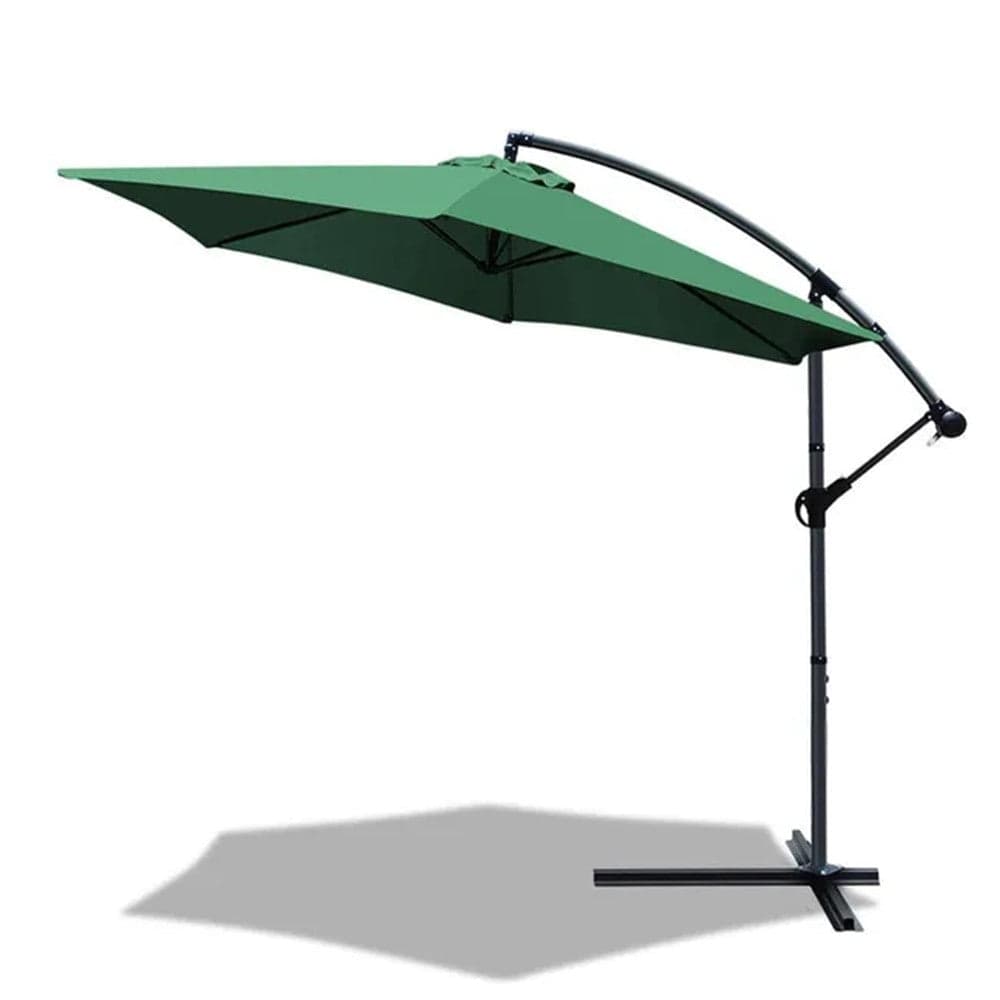 Ombrellone Decentrato Lato Da Giardino Protezione Solare Parasole ⌀300cm Verde 206426