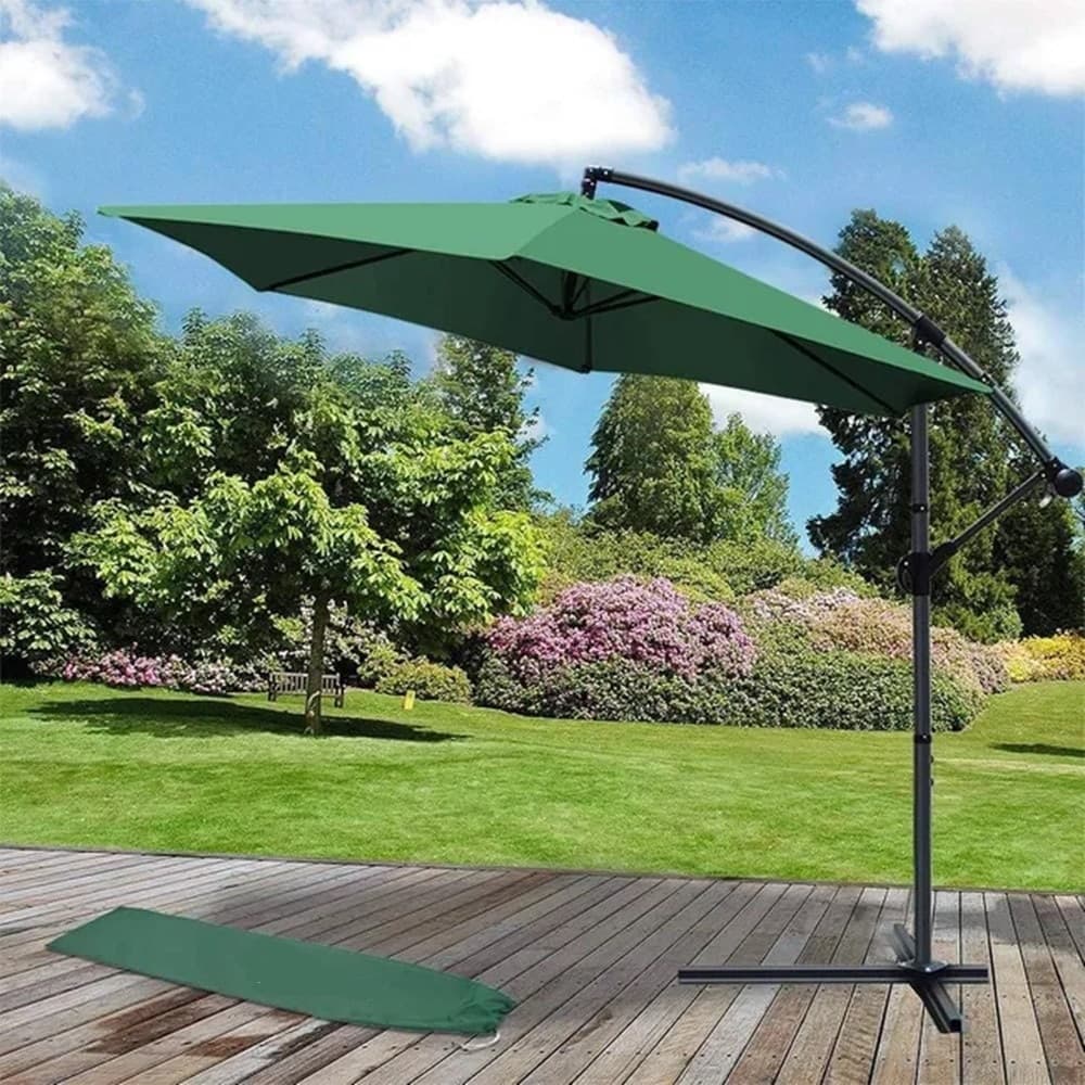 OMBRELLONE DECENTRATO LATO DA GIARDINO PROTEZIONE SOLARE PARASOLE ⌀300CM VERDE 206426 in Ombrelloni Trade Shop italia - Napoli, commercioVirtuoso.it