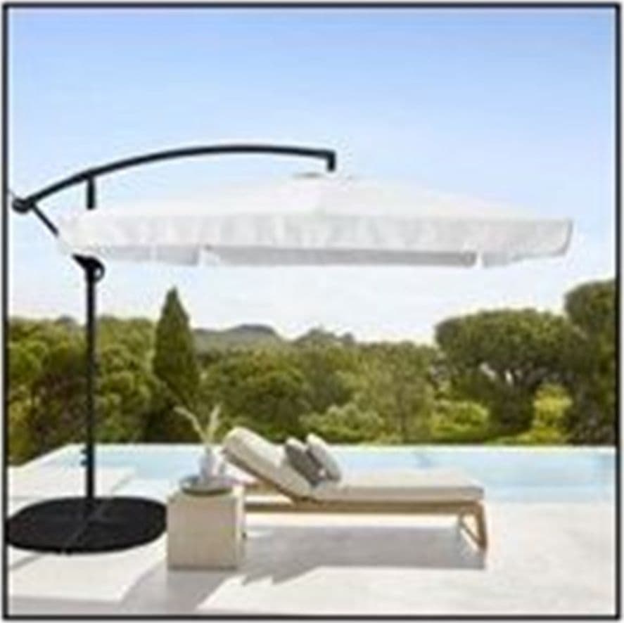 OMBRELLONE A BRACCIO LATERALE DA GIARDINO 3X3MT PROTEZIONE SOLE BIANCO CON BASE 223218 in Basi e supporti per ombrelloni Trade Shop italia - Napoli, commercioVirtuoso.it