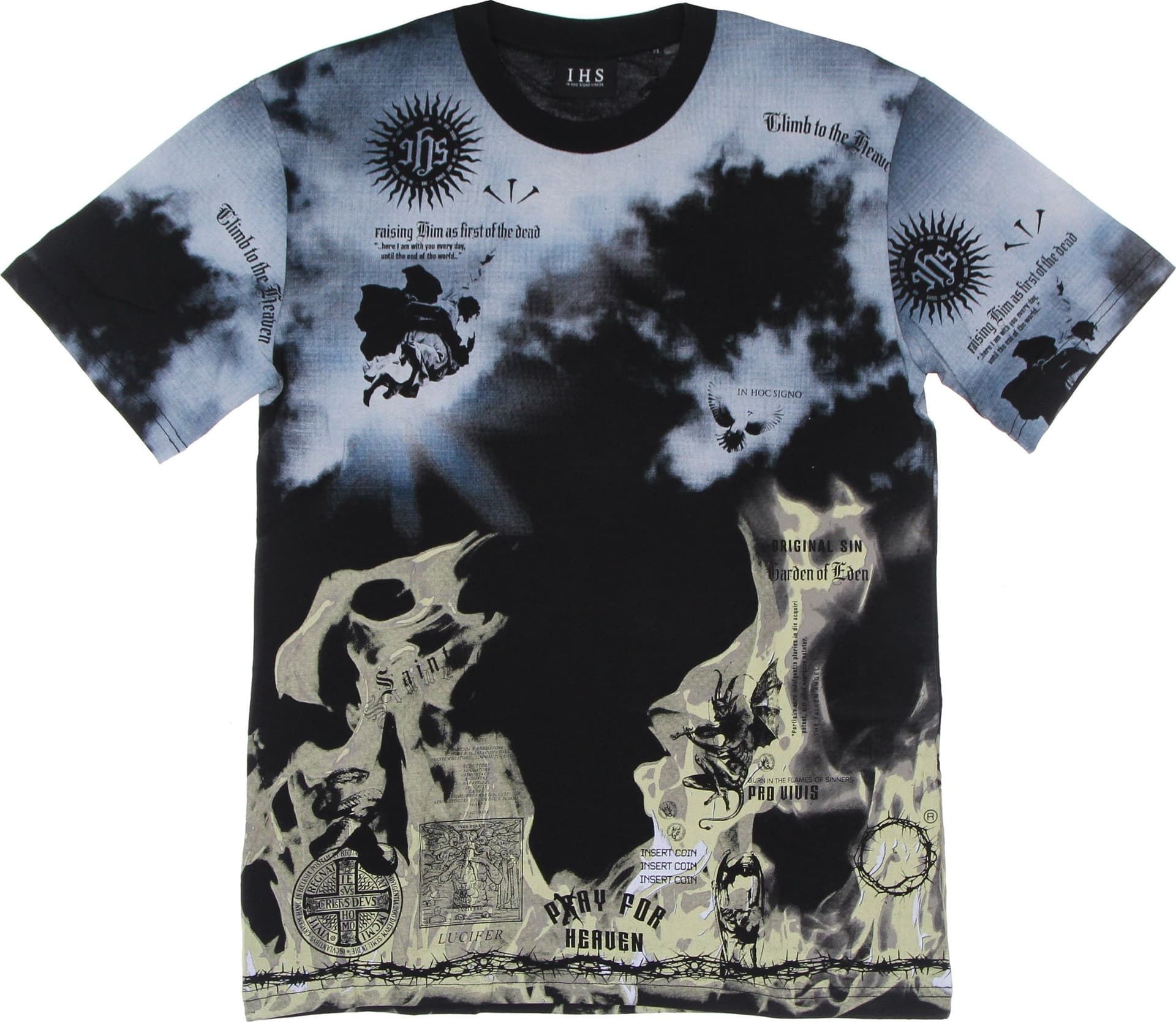 IHS Maglietta Uomo Clouds &amp; Flames Tee Black/multi