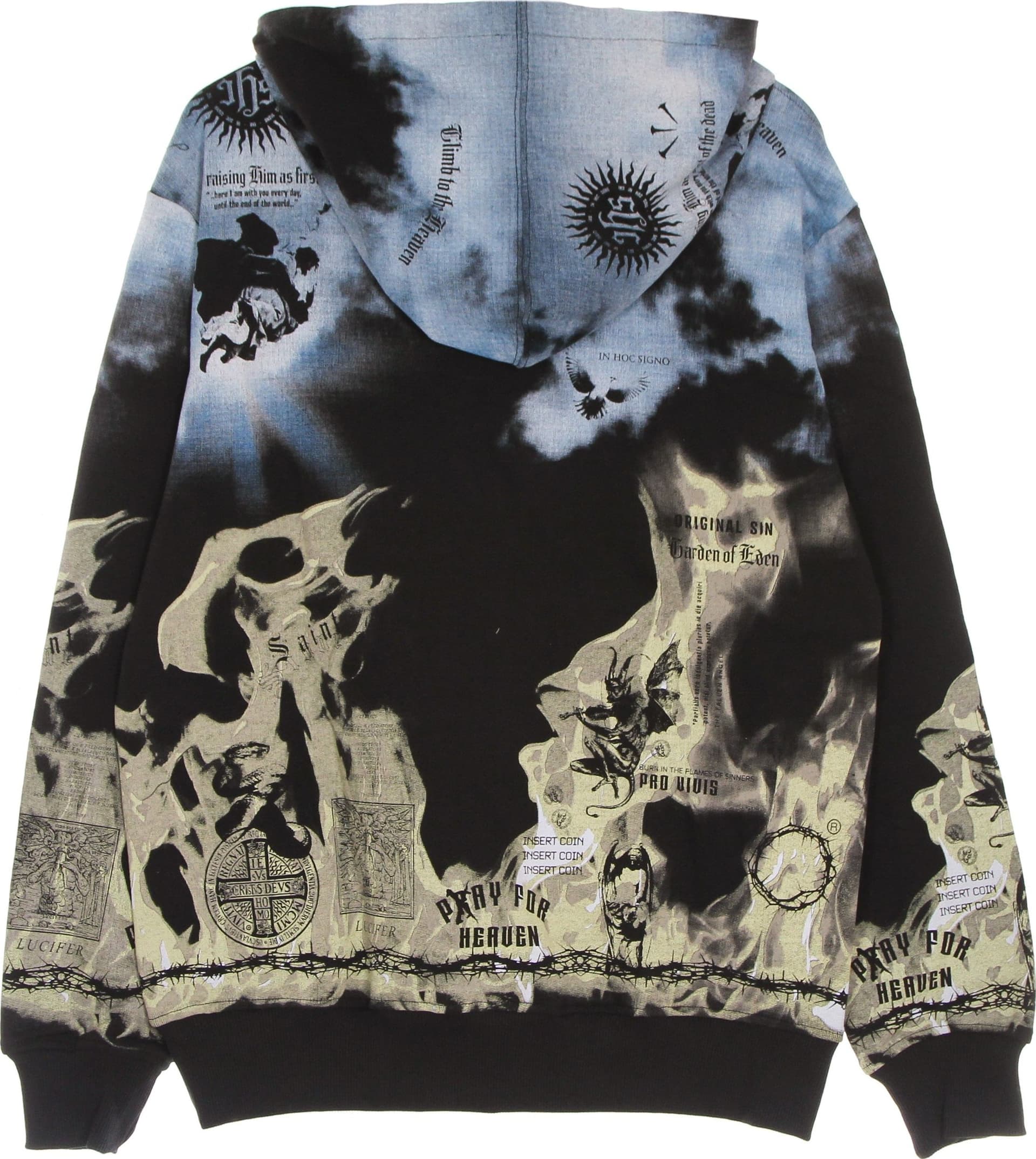 IHS Felpa Leggera Cappuccio Uomo Clouds &amp; Flames Hoodie Black/multi da uomo in Felpe con cappuccio Drestige - Casamassima, commercioVirtuoso.it
