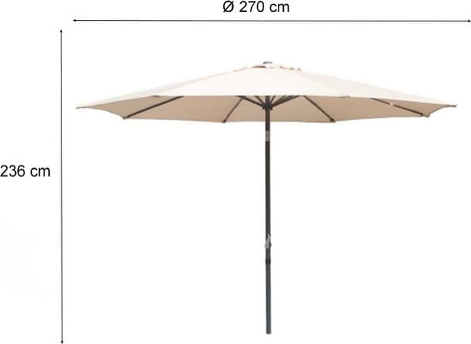 OMBRELLONE DA GIARDINO GAZEBO OMBRELLO PARASOLE 236XØ270CM BEIGE CON MANOVELLA 206424 in Ombrelloni Trade Shop italia - Napoli, commercioVirtuoso.it