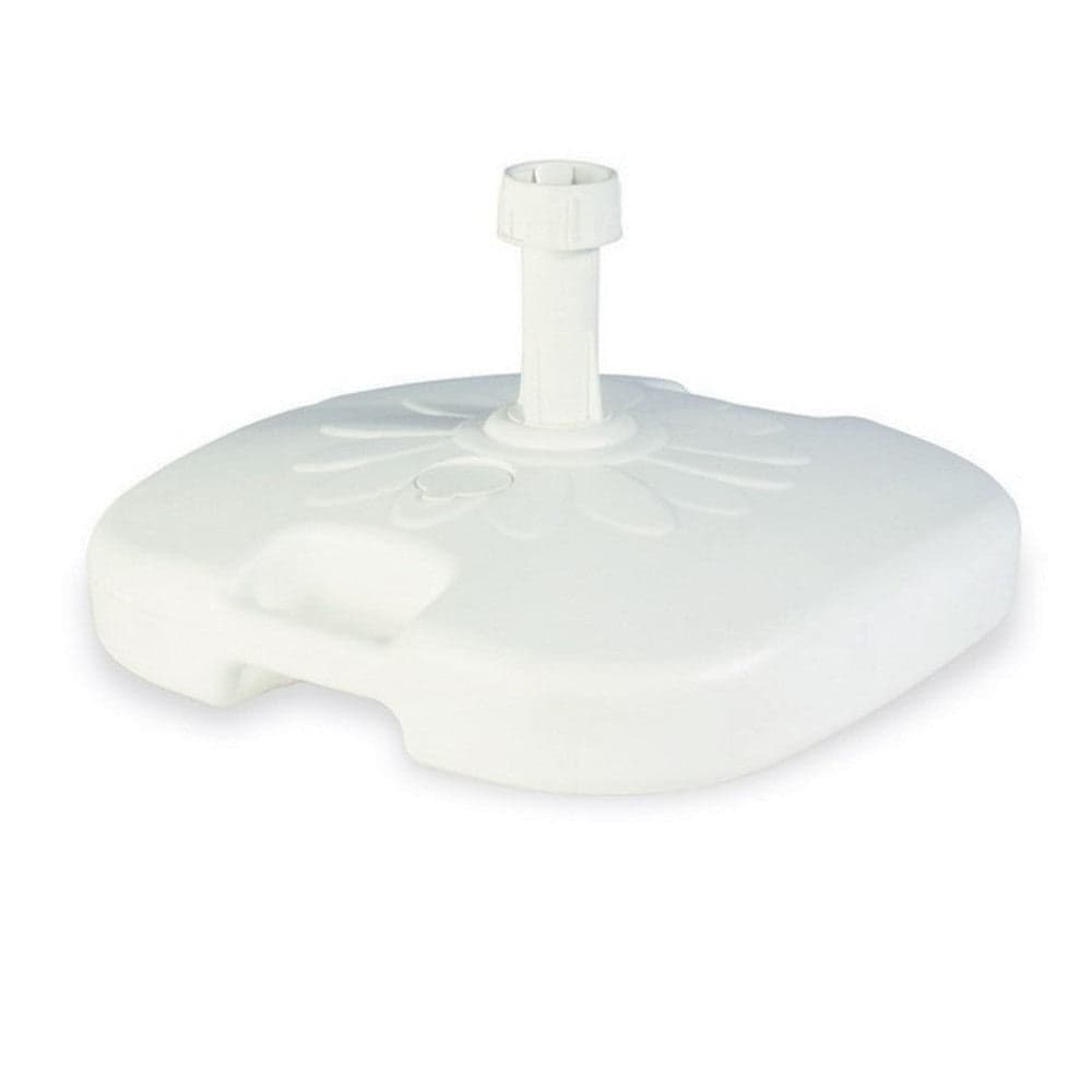 Base Per Ombrellone Da Giardino Spiaggia Riempibile 14lt 44.5x44.5xh10cm Bianco 008654