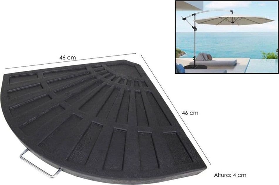 SUPPORTO BASE PER OMBRELLONE PESO PIEDE D'APPOGGIO NERO CON MANIGLIA METALLO 020702 in Basi e supporti per ombrelloni Trade Shop italia - Napoli, commercioVirtuoso.it