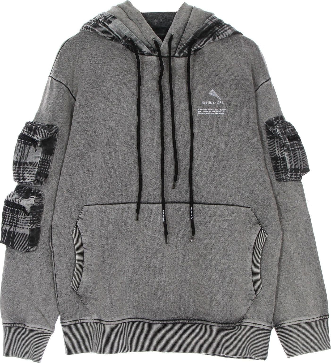 MAUNA-KEA Felpa Leggera Cappuccio Uomo Moleskin Double Hoodie Stone Washed
