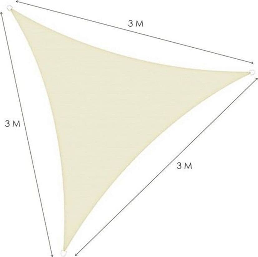 VELA TENDA TRIANGOLARE PARASOLE PROTEZIONE SOLE OMBREGGIATURA GIARDINO 3X3X3MT BEIGE 017019 in Vele parasole Trade Shop italia - Napoli, commercioVirtuoso.it