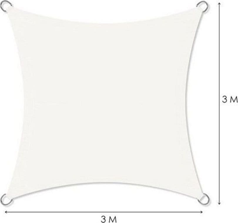 VELA TENDA QUADRATA PARASOLE PROTEZIONE SOLE OMBREGGIATURA GIARDINO 3X3MT BIANCA 017035 in Vele parasole Trade Shop italia - Napoli, commercioVirtuoso.it