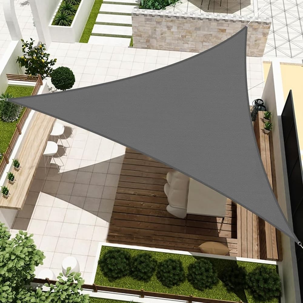 VELA TENDA TRIANGOLARE PARASOLE PROTEZIONE SOLE OMBREGGIATURA GIARDINO 3X3X3MT GRIGIO 222568 in Vele parasole Trade Shop italia - Napoli, commercioVirtuoso.it