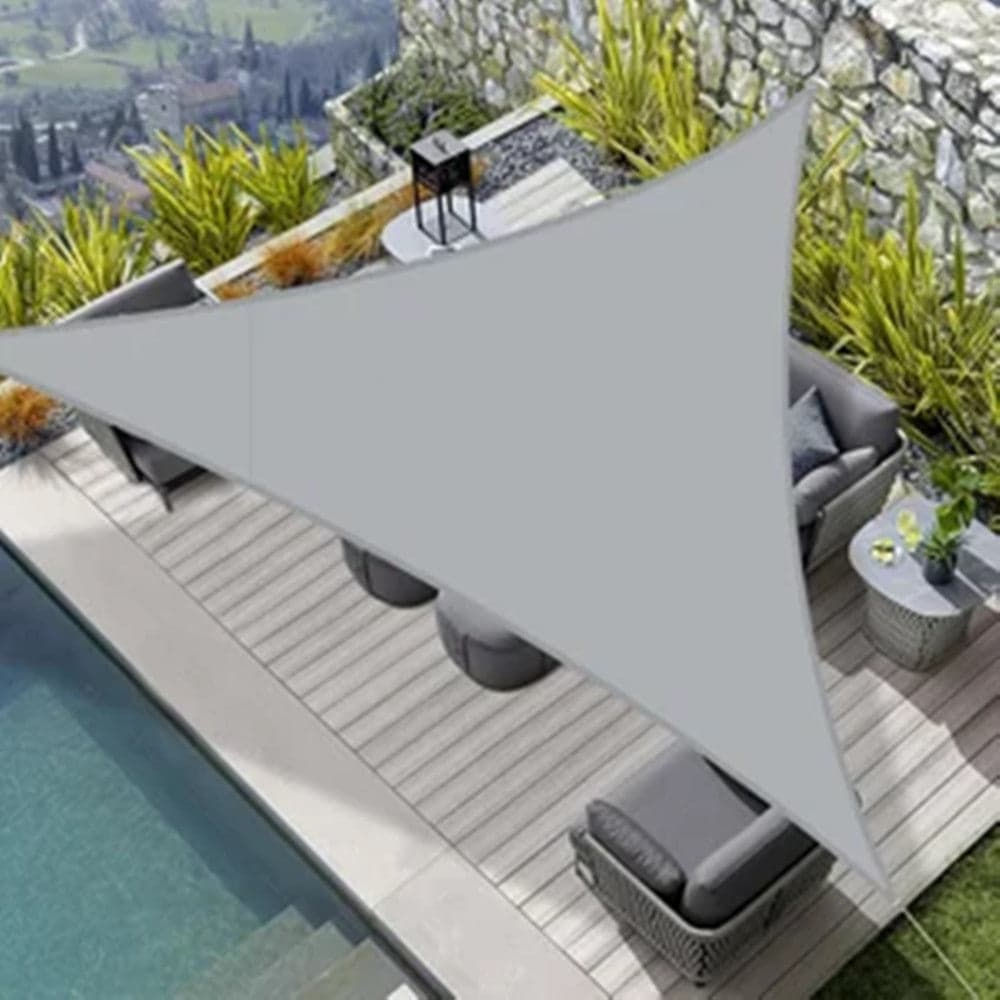 VELA TENDA TRIANGOLARE PARASOLE PROTEZIONE SOLE OMBRA GIARDINO 3.6X3.6X3.6MT GRIGIO 222569 in Vele parasole Trade Shop italia - Napoli, commercioVirtuoso.it