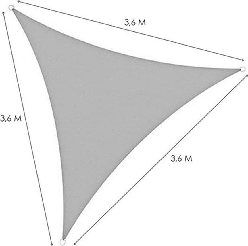 VELA TENDA TRIANGOLARE PARASOLE PROTEZIONE SOLE OMBRA GIARDINO 3.6X3.6X3.6MT GRIGIO 222569 in Vele parasole Trade Shop italia - Napoli, commercioVirtuoso.it