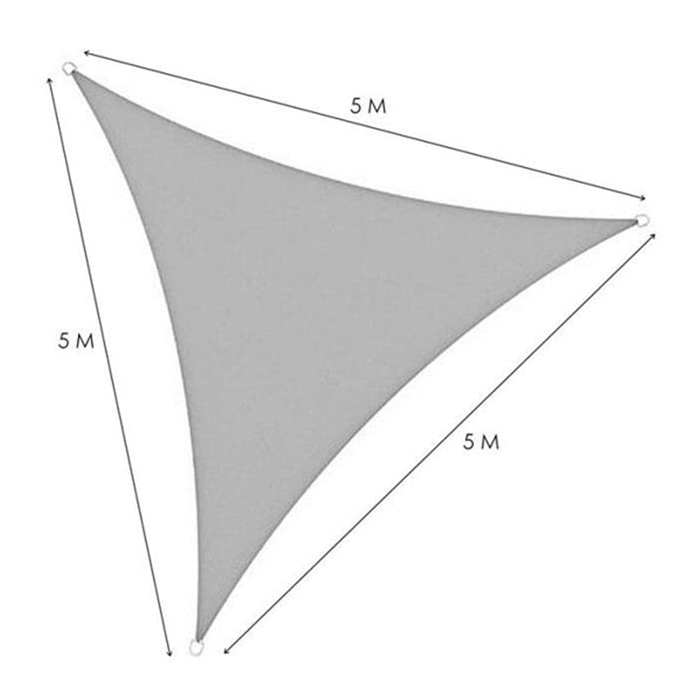 VELA TENDA TRIANGOLARE PARASOLE PROTEZIONE SOLE OMBRA GIARDINO 5X5X5 MT GRIGIO 222570 in Vele parasole Trade Shop italia - Napoli, commercioVirtuoso.it
