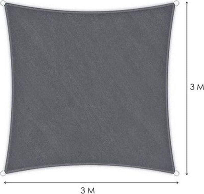 VELA TENDA QUADRATA PARASOLE PROTEZIONE SOLE OMBREGGIATURA GIARDINO 3X3MT GRIGIO 222584 in Vele parasole Trade Shop italia - Napoli, commercioVirtuoso.it