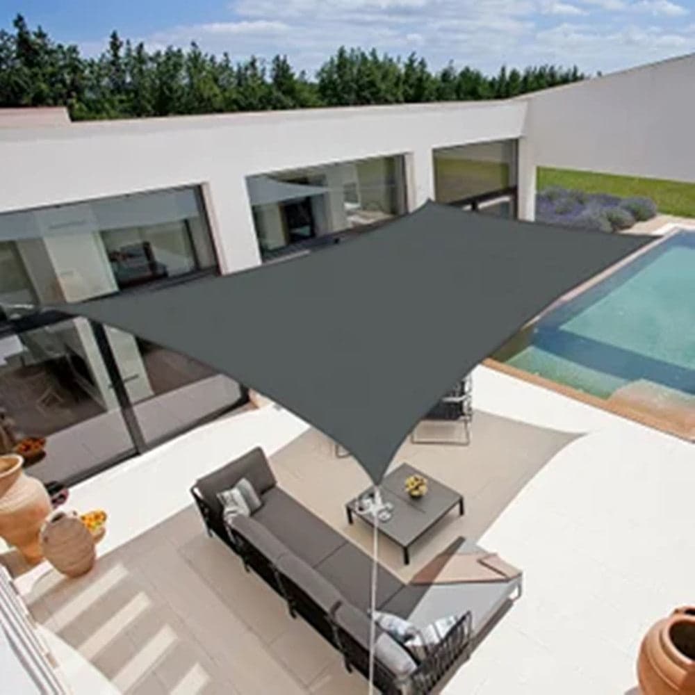 VELA TENDA RETTANGOLARE PARASOLE PROTEZIONE SOLE OMBRA GIARDINO 2X3 MT GRIGIO 222583 in Vele parasole Trade Shop italia - Napoli, commercioVirtuoso.it