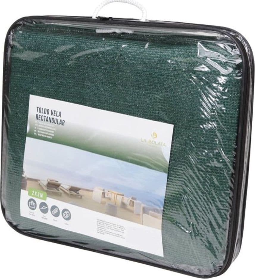 VELA TENDA RETTANGOLARE PARASOLE PROTEZIONE SOLE OMBRA GIARDINO 2X3 MT VERDE 017031 in Vele parasole Trade Shop italia - Napoli, commercioVirtuoso.it