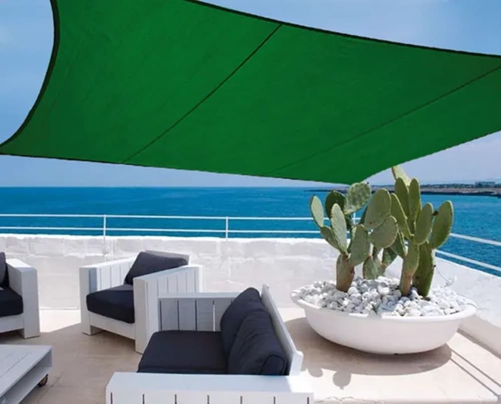 VELA TENDA RETTANGOLARE PARASOLE PROTEZIONE SOLE OMBRA GIARDINO 3X4 MT VERDE 017033 in Vele parasole Trade Shop italia - Napoli, commercioVirtuoso.it