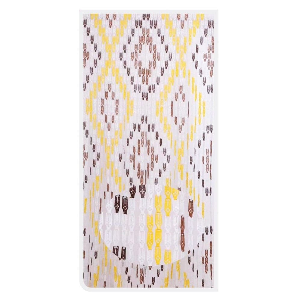 Tenda Moschiera Con Piastrine In Pvc Decoro Rombo Marrone 100x220cm Tpl13 017347
