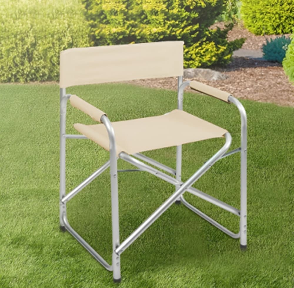 SEDIA REGISTA BEIGE PIEGHEVOLE IN FERRO PER CAMPEGGIO MARE SPIAGGIA GIARDINO 285008 in Sedie da regista Trade Shop italia - Napoli, commercioVirtuoso.it