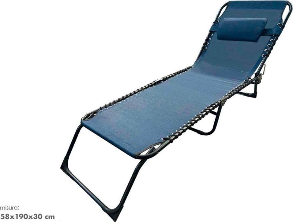 LETTINO PRENDISOLE SDRAIO SENZA PARASOLE IN TEXTILENE BLU RECLINABILE GIARDINO 483007 in Lettini Trade Shop italia - Napoli, commercioVirtuoso.it
