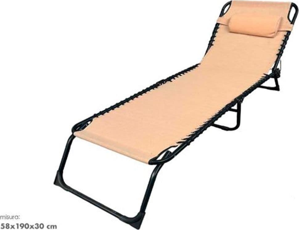 LETTINO PRENDISOLE SDRAIO SENZA PARASOLE IN TEXTILENE CREMA RECLINABILE GIARDINO 483009 in Lettini Trade Shop italia - Napoli, commercioVirtuoso.it