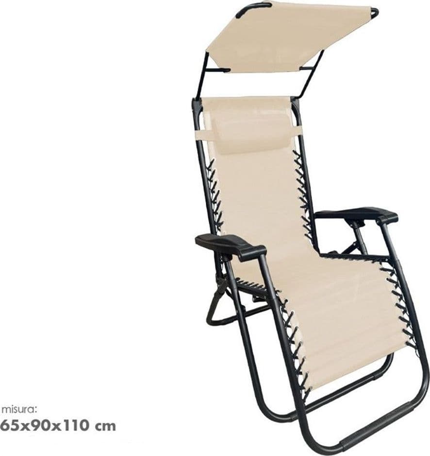 SEDIA SDRAIO CON PARASOLE IN TEXTILENE RECLINABILE PIEGHEVOLE CON POGGIATESTA 483015 in Lettini Trade Shop italia - Napoli, commercioVirtuoso.it