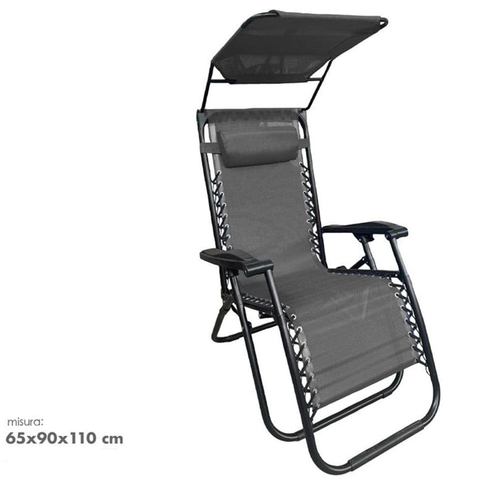 SEDIA SDRAIO CON PARASOLE IN TEXTILENE RECLINABILE PIEGHEVOLE CON POGGIATESTA 483015 in Lettini Trade Shop italia - Napoli, commercioVirtuoso.it