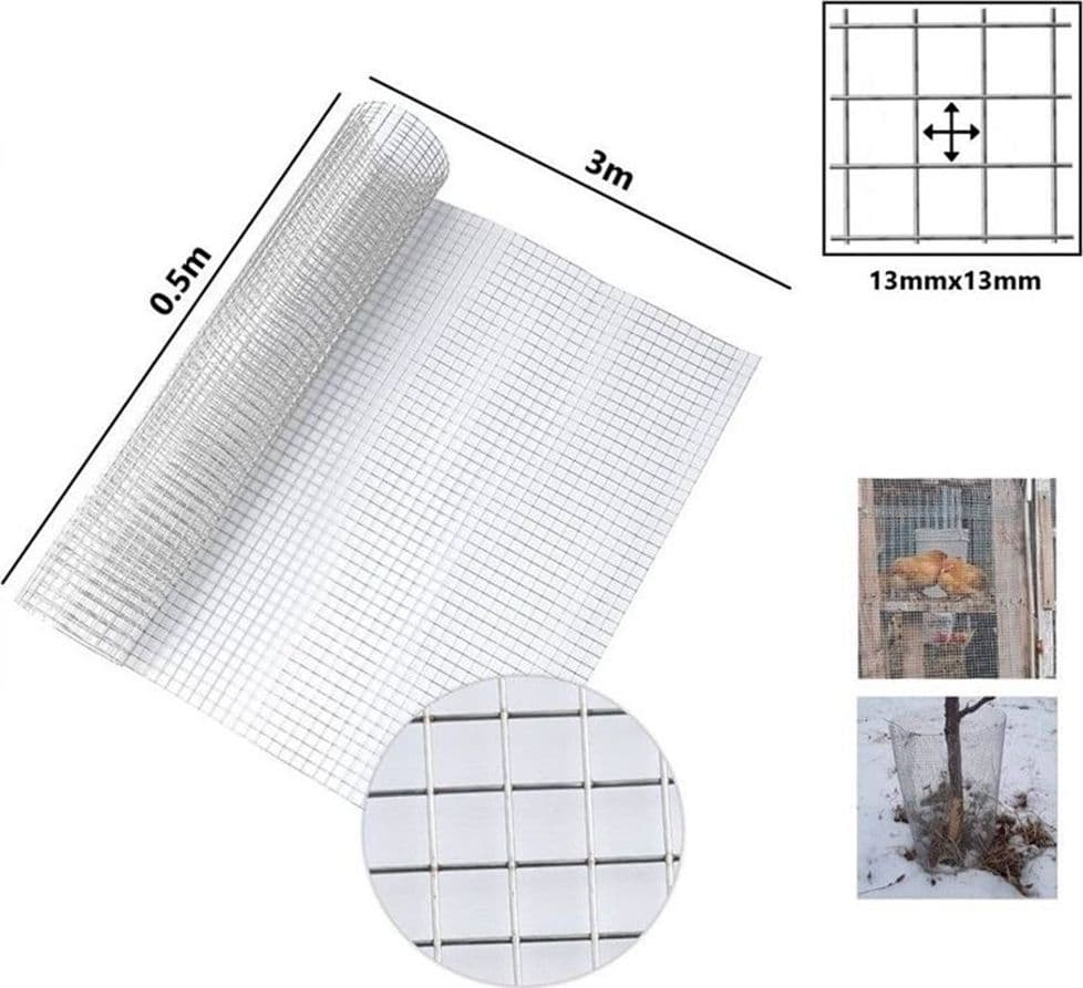 SET 3PZ RETE METALLICA ZINCATA 0.5X3MT RECINZIONE PROTEZIONE ALBERI GIARDINO ANIMALI 020248 in Reti di acciaio zincato Trade Shop italia - Napoli, commercioVirtuoso.it