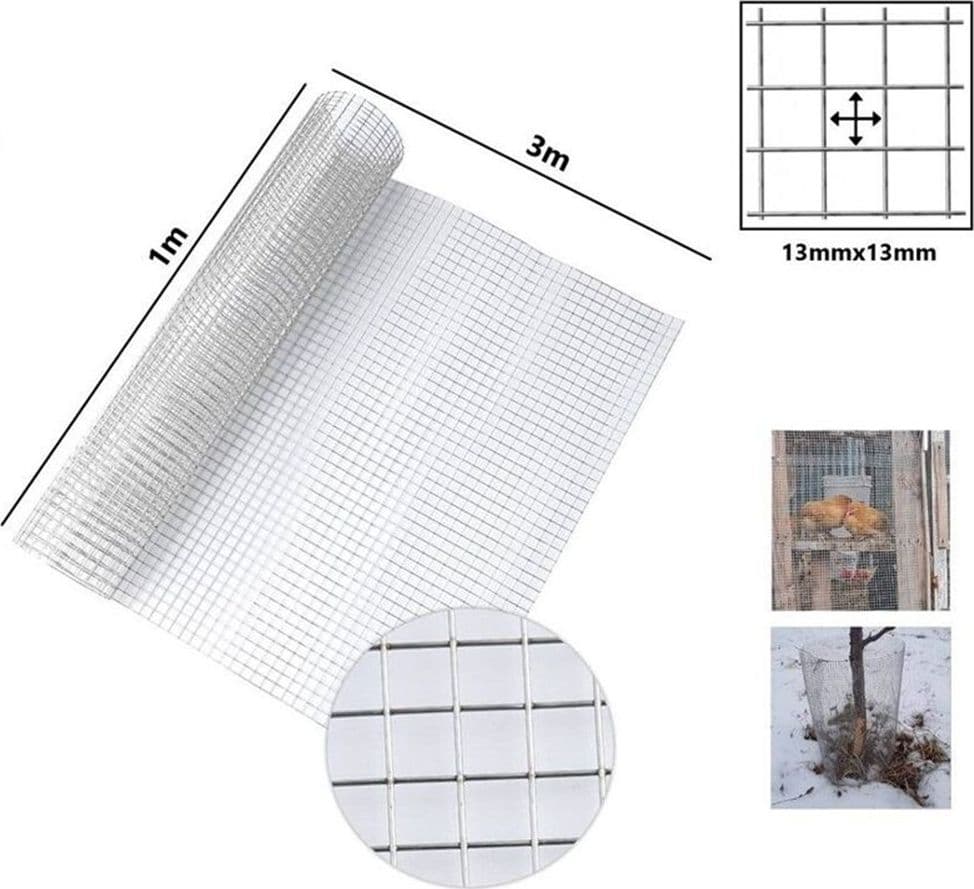 SET 3PZ RETE METALLICA ZINCATA 1X3MT RECINZIONE PROTEZIONE ALBERI GIARDINO ANIMALI 020249 in Reti di acciaio zincato Trade Shop italia - Napoli, commercioVirtuoso.it