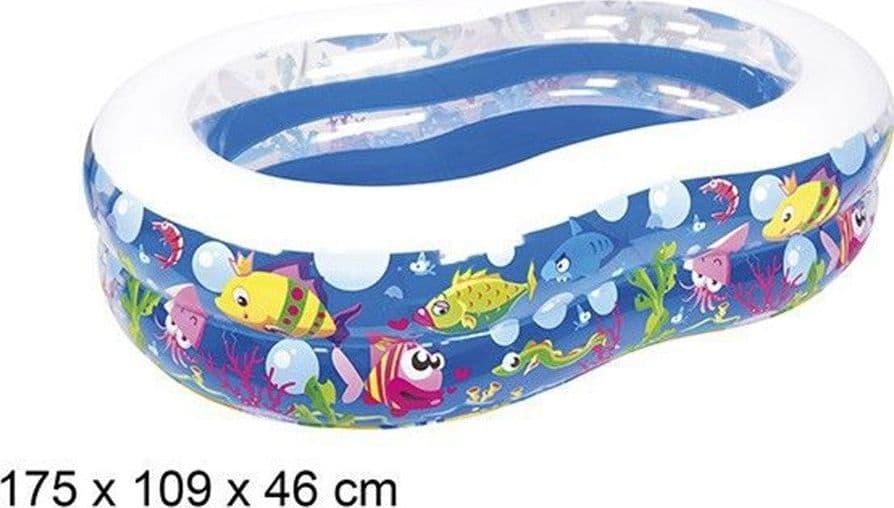 PISCINA GONFIABILE PER BAMBINI GIARDINO ESTATE DESIGN VITA MARINA 175X109X46CM 016089 in Piscinette per bambini Trade Shop italia - Napoli, commercioVirtuoso.it