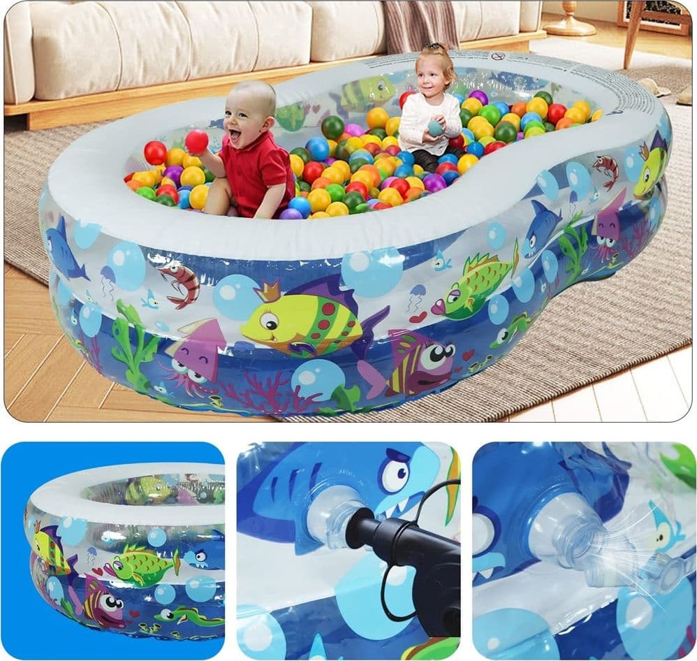 PISCINA GONFIABILE PER BAMBINI GIARDINO ESTATE DESIGN VITA MARINA 175X109X46CM 016089 in Piscinette per bambini Trade Shop italia - Napoli, commercioVirtuoso.it