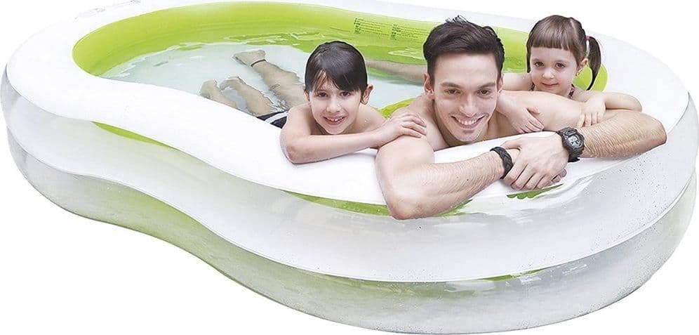 PISCINA GONFIABILE SAGOMATA FAMIGLIA POOL 240X140X47 CM TRASPARENTE VERDE 016090 in Piscine gonfiabili Trade Shop italia - Napoli, commercioVirtuoso.it