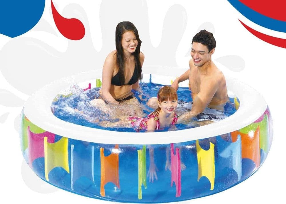 PISCINA ROTONDA GIGANTE MOTIVO ARCOBALENO MULTICOLORE 190 X 50 CM GONFIABILE 016091 in Piscine gonfiabili Trade Shop italia - Napoli, commercioVirtuoso.it