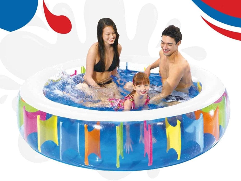 PISCINA ROTONDA GIGANTE MOTIVO ARCOBALENO MULTICOLORE 190 X 50 CM GONFIABILE 016091 in Piscine gonfiabili Trade Shop italia - Napoli, commercioVirtuoso.it