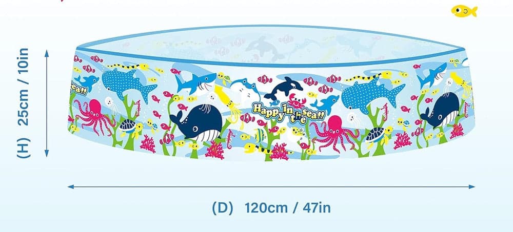 PISCINA ROTONDA 120X25 CM MOTIVO FONDO DEL MARE PER BAMBINI GIARDINO ESTATE 016092 in Piscinette per bambini Trade Shop italia - Napoli, commercioVirtuoso.it