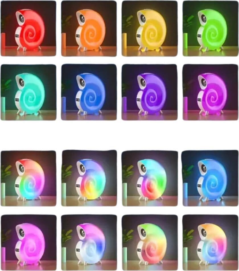 CASSA SPEAKER BLUETOOTH BT LAMPADA LED RGB CONCHIGLIA CON OROLOGIO DISPLAY SVEGLIA in Lampade da tavolo e abat-jour Trade Shop italia - Napoli, commercioVirtuoso.it