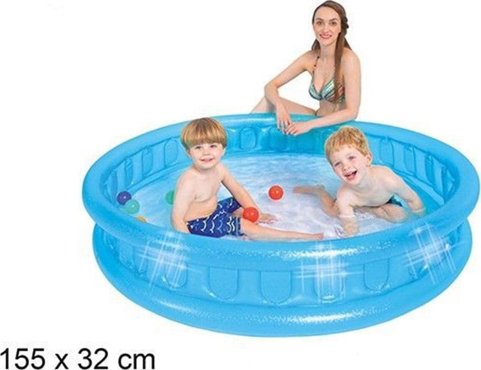 PISCINA GONFIABILE ROTONDA CON LATO MORBIDO A MOSAICO 155 X 32 CM PER BAMBINI 016181 in Piscinette per bambini Trade Shop italia - Napoli, commercioVirtuoso.it