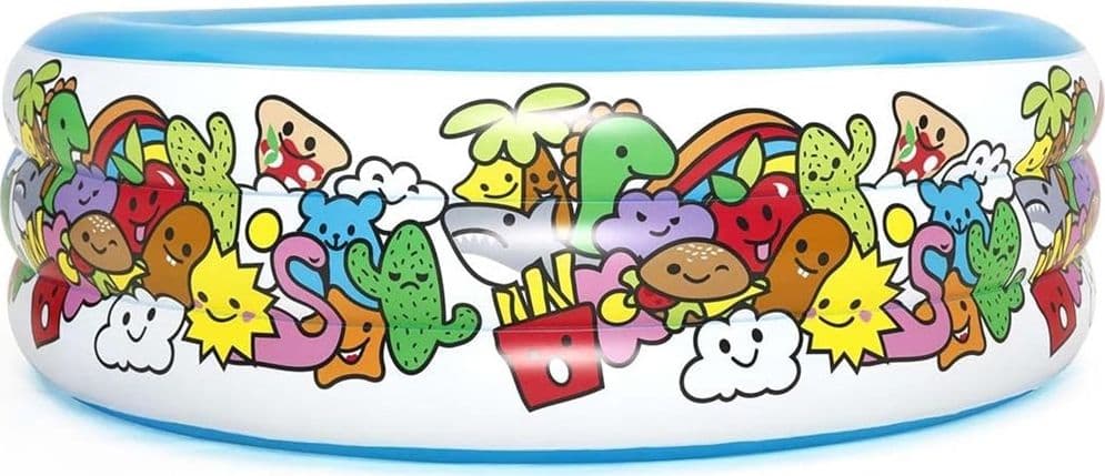 PISCINA GONFIABILE 3 ANELLI PER BAMBINI CON PERSONAGGI FRUTTI PIANTE 152X51CM 016156 in Piscinette per bambini Trade Shop italia - Napoli, commercioVirtuoso.it