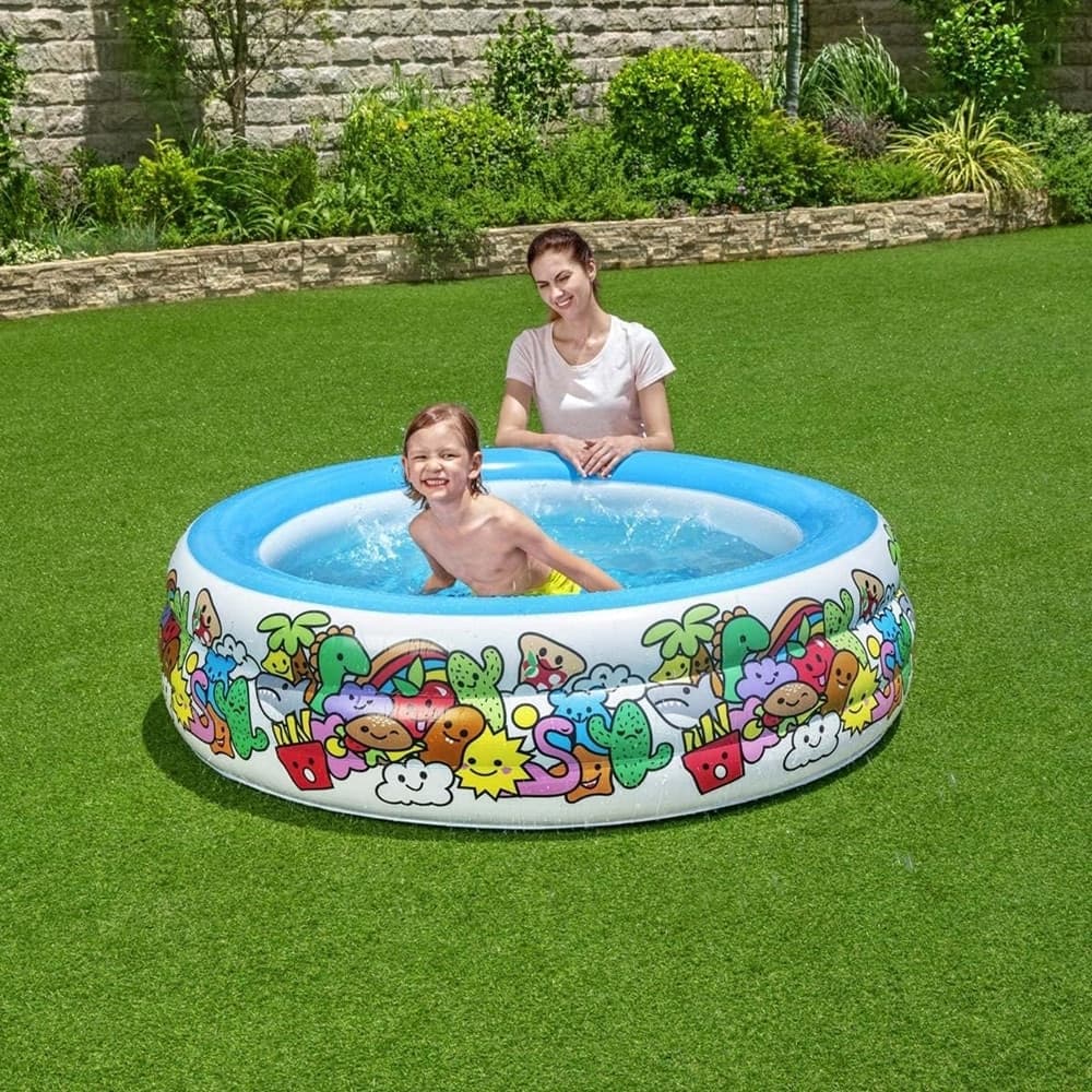 PISCINA GONFIABILE 3 ANELLI PER BAMBINI CON PERSONAGGI FRUTTI PIANTE 152X51CM 016156 in Piscinette per bambini Trade Shop italia - Napoli, commercioVirtuoso.it