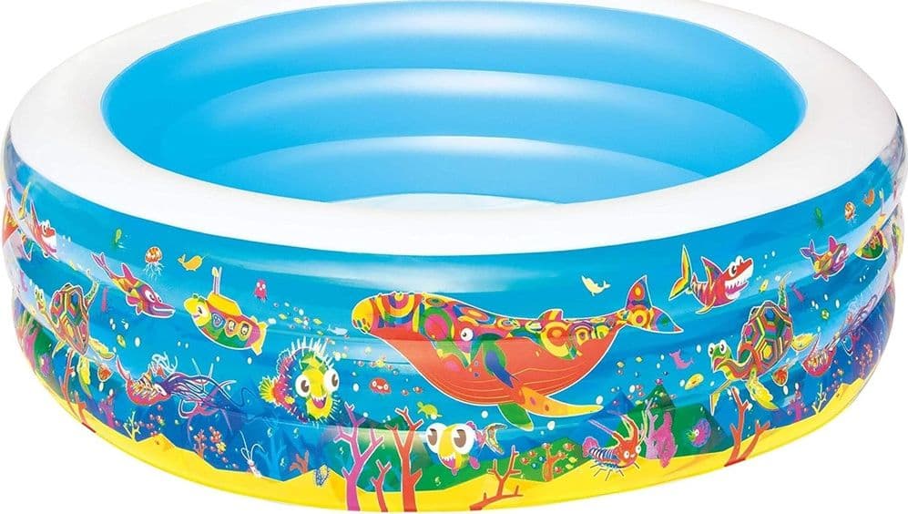 PISCINA ROTONDA GONFIABILE PER BAMBINI 196X53 CM A 3 ANELLI FANTASIA PESCI 016133 in Piscinette per bambini Trade Shop italia - Napoli, commercioVirtuoso.it