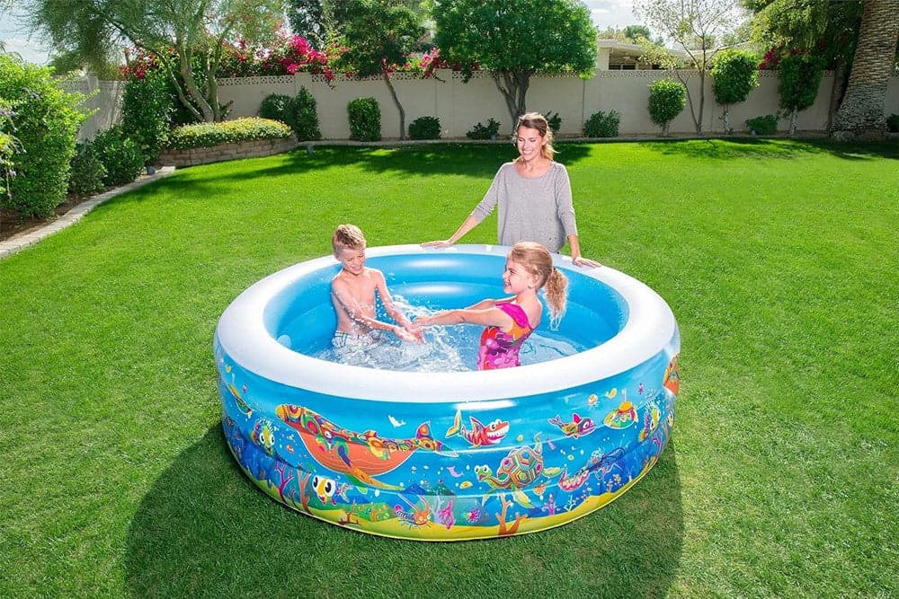 PISCINA ROTONDA GONFIABILE PER BAMBINI 196X53 CM A 3 ANELLI FANTASIA PESCI 016133 in Piscinette per bambini Trade Shop italia - Napoli, commercioVirtuoso.it
