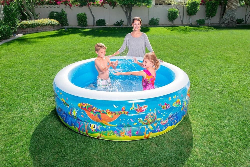 PISCINA ROTONDA GONFIABILE PER BAMBINI 196X53 CM A 3 ANELLI FANTASIA PESCI 016133 in Piscinette per bambini Trade Shop italia - Napoli, commercioVirtuoso.it