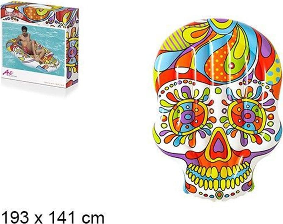 MATERASSO ISOLA GONFIABILE PER PISCINA 193X141 CM DESIGN POP SKULL GALLEGGIANTE 016157 in Letti gonfiabili Trade Shop italia - Napoli, commercioVirtuoso.it