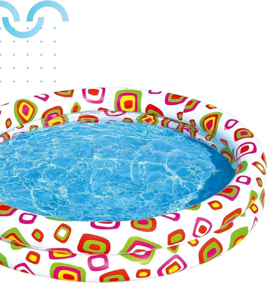 PISCINA GONFIABILE PER BAMBINI A 2 ANELLI DESIGN COLORATO DECORATO 122X25CM 017919 in Piscinette per bambini Trade Shop italia - Napoli, commercioVirtuoso.it