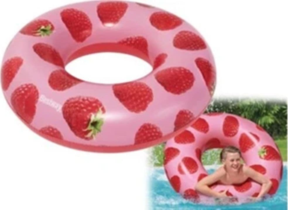 SALVAGENTE CIAMBELLA GONFIABILE PISCINA PER ADULTO AL LAMPONE PROFUMATO Ø119CM 019975 in Salvagenti Trade Shop italia - Napoli, commercioVirtuoso.it