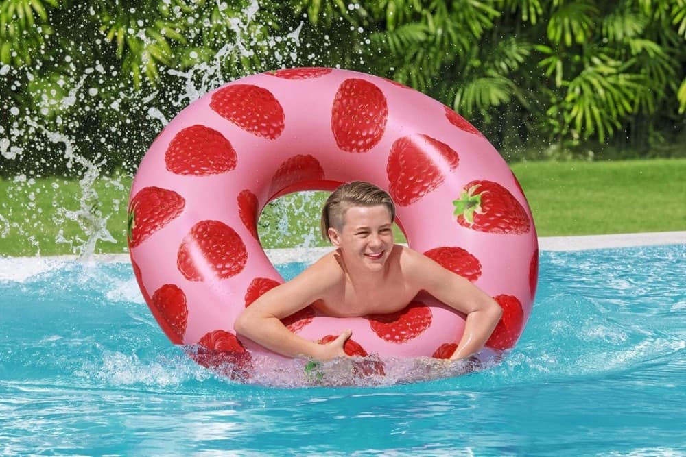 SALVAGENTE CIAMBELLA GONFIABILE PISCINA PER ADULTO AL LAMPONE PROFUMATO Ø119CM 019975 in Salvagenti Trade Shop italia - Napoli, commercioVirtuoso.it