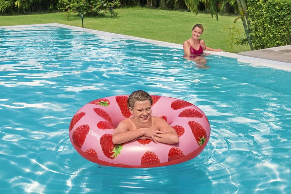 SALVAGENTE CIAMBELLA GONFIABILE PISCINA PER ADULTO AL LAMPONE PROFUMATO Ø119CM 019975 in Salvagenti Trade Shop italia - Napoli, commercioVirtuoso.it